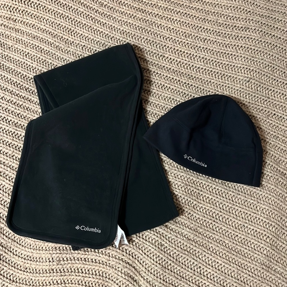 Columbia winter set2 scarf& hat black men / women